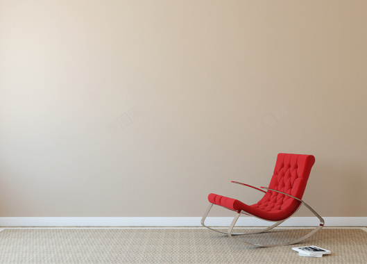 房间红颜色的沙发摇椅背景