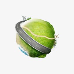 绿色地球高速公路元素素材