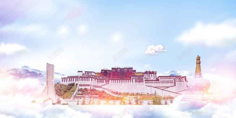 西藏布达拉宫旅游背景背景