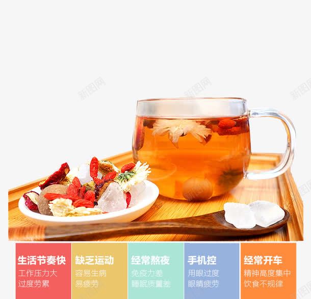 八宝茶png免抠素材_88icon https://88icon.com 八宝茶 枸杞 白糖 茶水 菊花