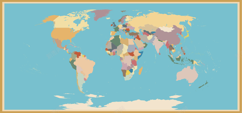 彩色世界地图矢量图背景