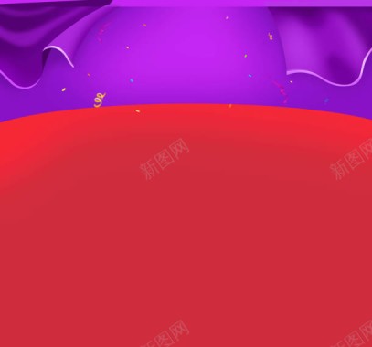 扁平风格红色紫色不规则形状元素背景