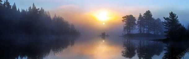 简洁大气的湖面日出背景