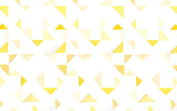 黄色三角形纹理水彩插图背景