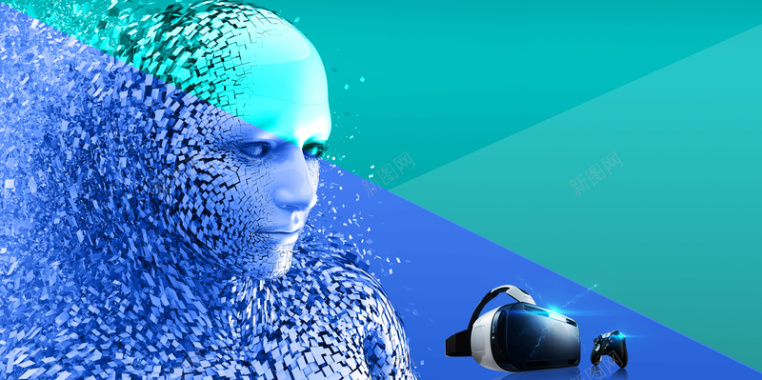 未来已来VR科技海报展板背景