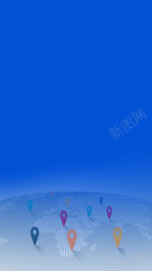 蓝色科技地图坐标源文件H5背景背景
