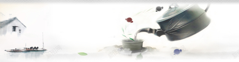 中国风古典茶叶文化网站PSD分层背景