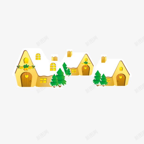 小房子png免抠素材_88icon https://88icon.com 下雪 下雪小房子 圣诞房子 圣诞树 圣诞节 小房子 平面设计 房子 房屋