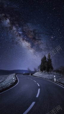 梦幻星空公路H5背景背景