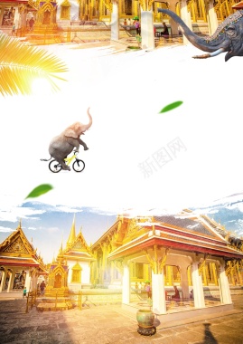 创意泰国曼谷旅游海报背景