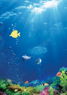 时尚梦幻海底世界水族馆背景