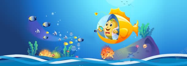 卡通海底鱼群背景bannerjpg设计背景_88icon https://88icon.com banner 卡通 母婴 海底 淘宝 背景 鱼群