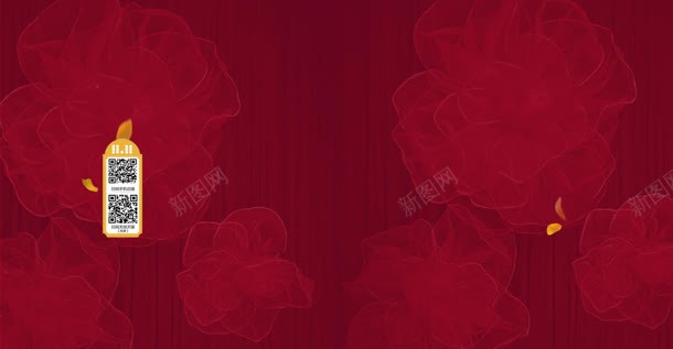 红色浪漫丝绸花朵电商jpg设计背景_88icon https://88icon.com 丝绸 浪漫 红色 花朵
