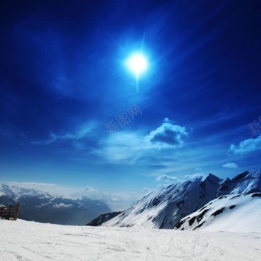 雪山山顶太阳海报背景背景