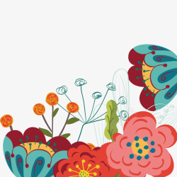 母亲节花朵装饰花卉矢量图素材