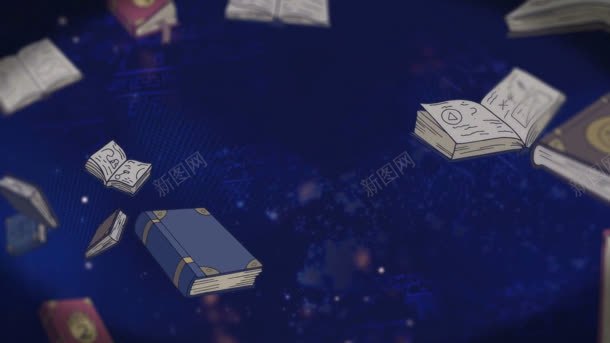 手绘蓝色书的海洋jpg设计背景_88icon https://88icon.com 海洋 蓝色