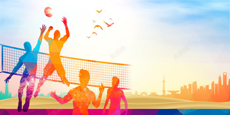 排球运动背景背景