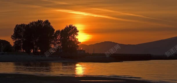 夕阳大海背景背景