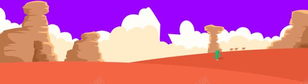 手绘紫色天空沙漠壁纸背景