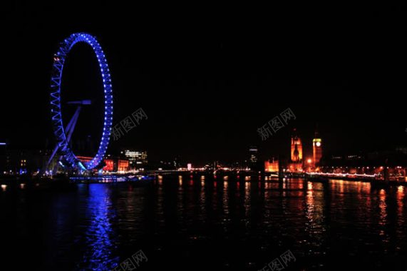 城市夜景游乐园灯光背景