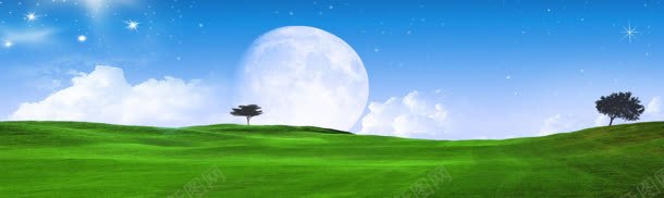 草原banner创意背景