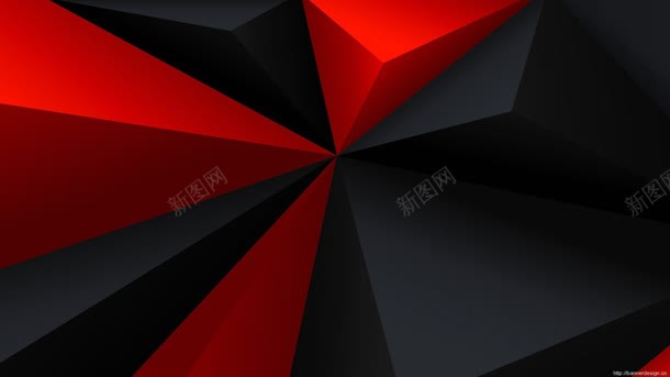 黑红色三角形电商海报背景