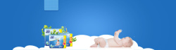 躺在枕头上的宝宝宝宝纸尿裤背景图高清图片