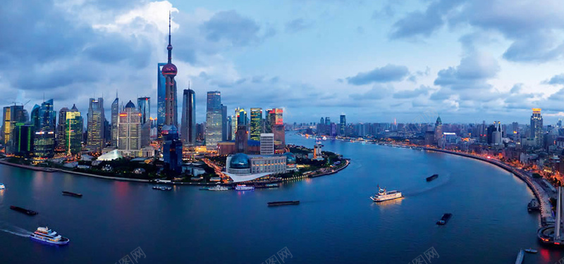 城市高楼都市夜景Banner背景