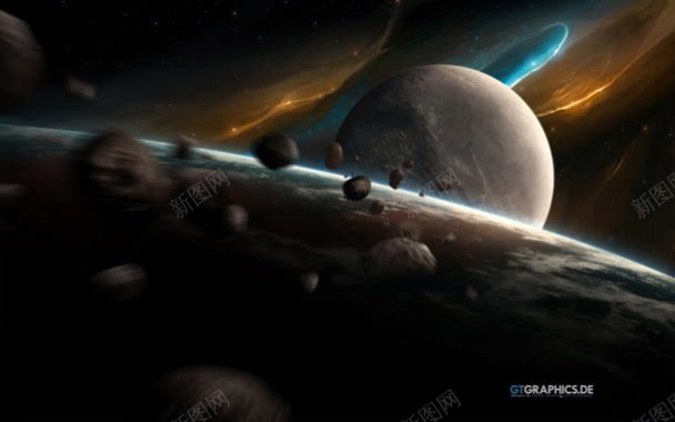 宇宙星球陨石海报背景背景