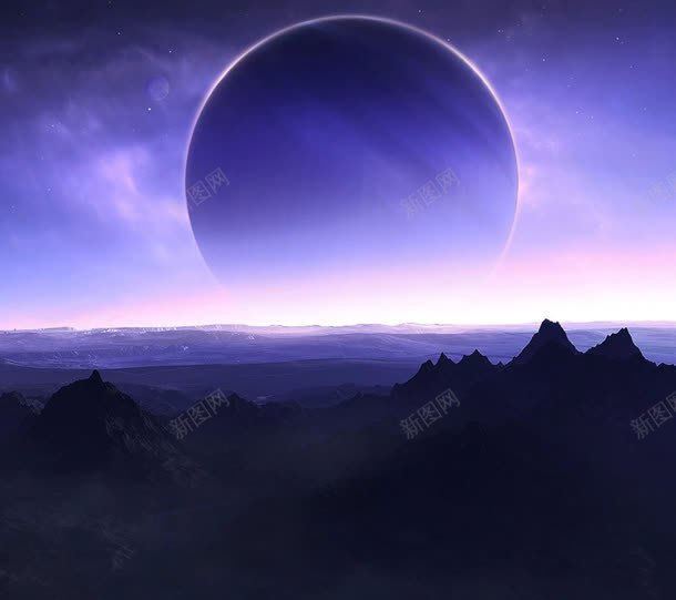 海面上的紫色月亮png免抠素材_88icon https://88icon.com 月亮 海面 紫色