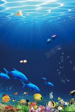 68世界海洋日宣传公益海报背景
