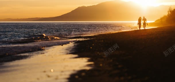 沙滩大海人物背景背景