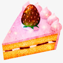 草莓奶油三角形蛋糕素材