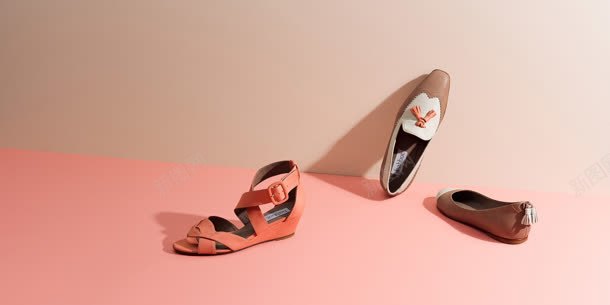粉色壁纸彩色夏季鞋子背景