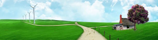 草原banner创意jpg设计背景_88icon https://88icon.com 小清新 环保 纯色 色彩 风景