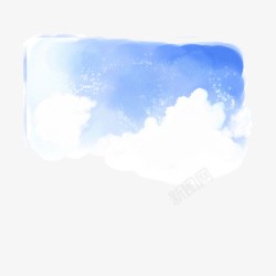 手绘蓝天白云素材