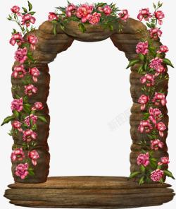 鲜花门花卉装饰拱形门高清图片
