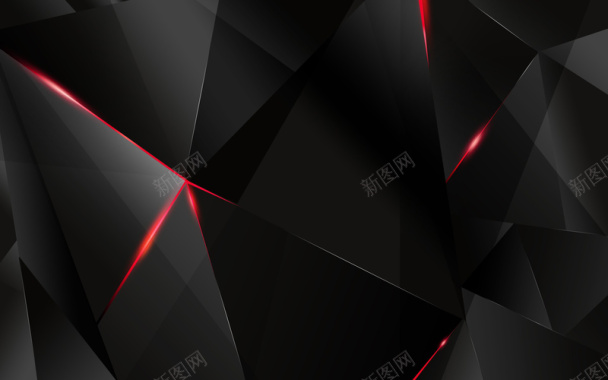 黑色红色几何科技网页图背景