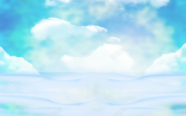 清新的蓝色天空壁纸背景