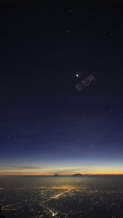 波浪星球夜晚天空星光手机端H5背景高清图片