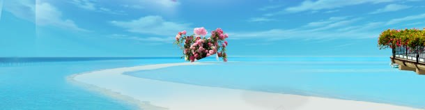 沙滩背景jpg设计背景_88icon https://88icon.com 旅行 海边 蓝天白云 风景