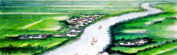 中国风水彩画淘宝海报背景背景