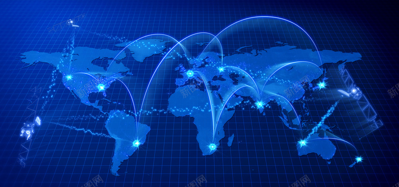 世界知识产权日蓝色世界地图背景