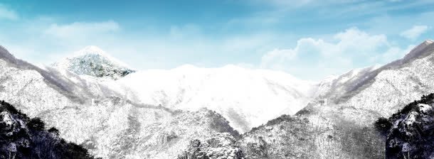 电商冬季雪景背景banner背景
