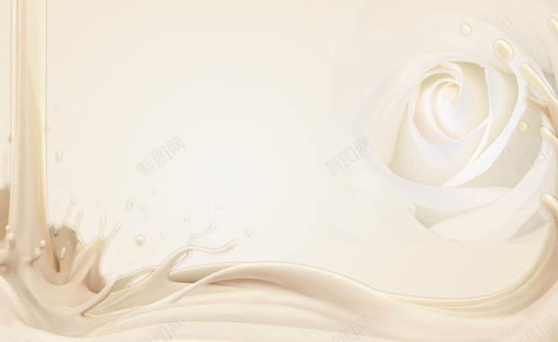 唯美玫瑰月季奶茶海报背景背景