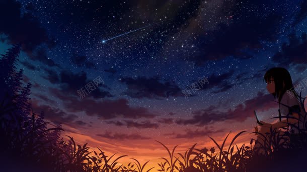 漫画卡通夜景星空jpg设计背景_88icon https://88icon.com 卡通 夜景 星空 漫画