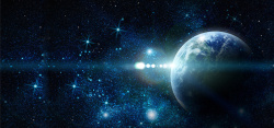 航天科技信息蓝色星光星球海报高清图片