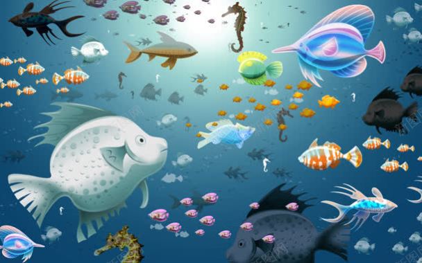 卡通海底世界元素背景