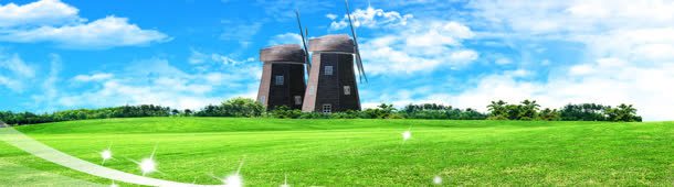 草原banner创意背景