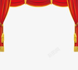 红色舞台帘子素材